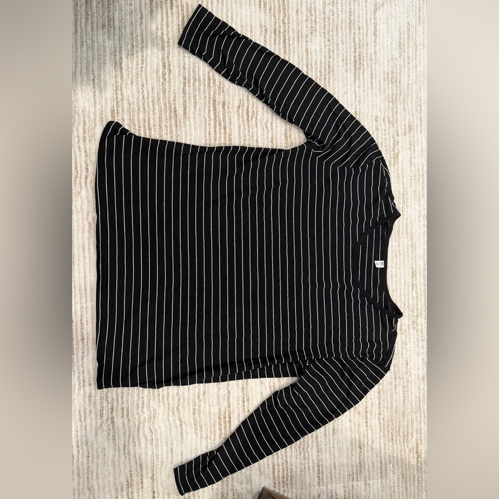BP Black and White Striped Top